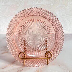 Pink Depression Glass Plate - "Miss America"